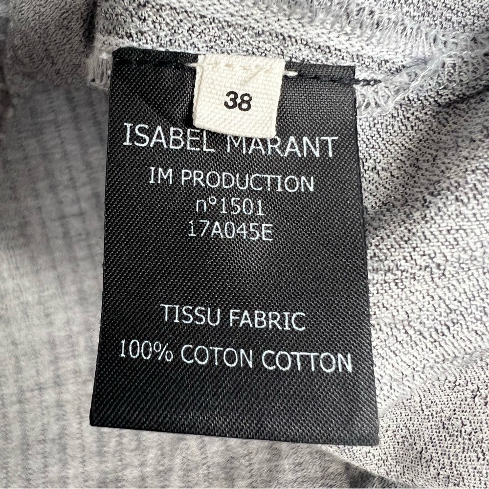 Isabel Marant Etoile Grey Striped Mock Neck Blouse - Picture 7 of 7